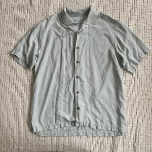 Tommy Bahama Men's Silk Embroidered Hawaiian Shirt - Size Large